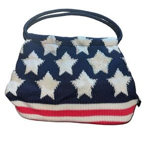 The Sak Vintage Americana Stars & Stripes Crochet Shoulder Patriotic Flag Purse
